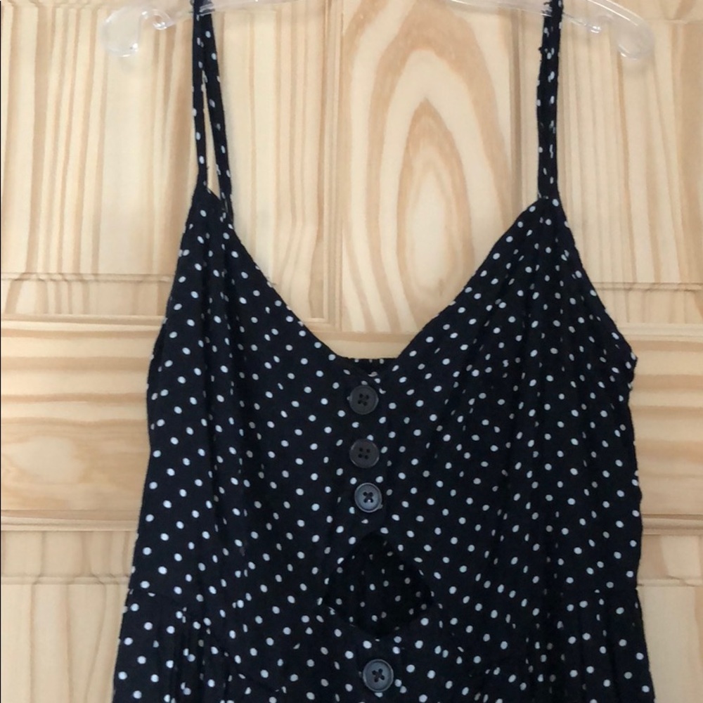 Black Polka Dot Dress with front Cut Out